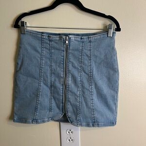 We The Free Light Blue Denim Pencil Skirt